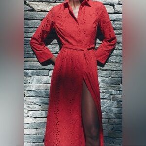 Zara embroidered shirtdress ZW collection
